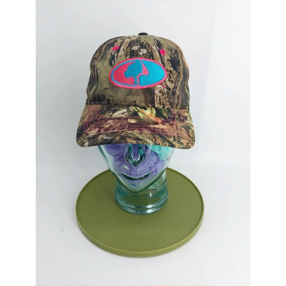 Mossy Oak Pink and Turquoise Camo Hook n Loop Hat